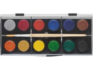 Acuarele pastilă 24 mm + pensulă Faber-Castell 12 culori/set
