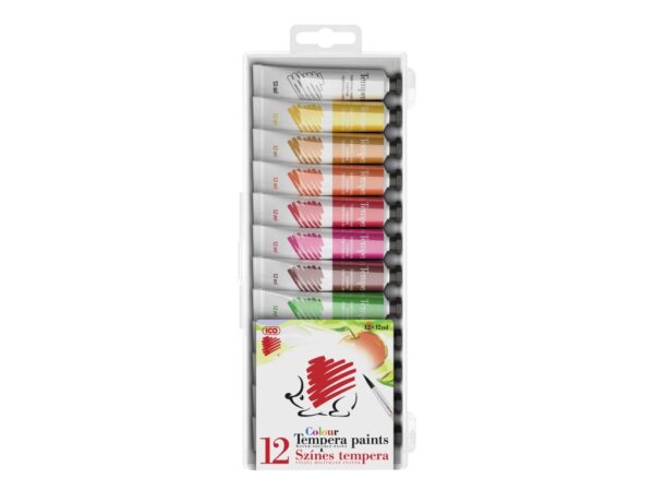 Acuarele tempera Ico Arici 12 ml, 12 culori/set