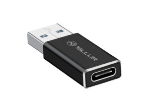 Adaptor Tellur USB-A (tată) la USB-C (mamă), aluminiu