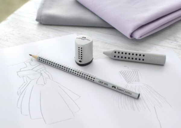 Ascuțitoare plastic simplă cu container mini grip 2001 gri Faber-Castell