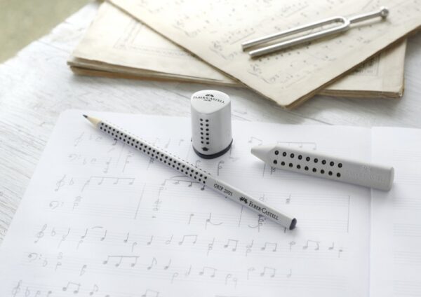 Ascuțitoare plastic simplă cu container mini grip 2001 gri Faber-Castell