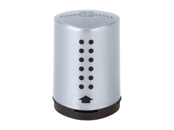 Ascuțitoare plastic simplă cu container mini grip 2001 gri Faber-Castell
