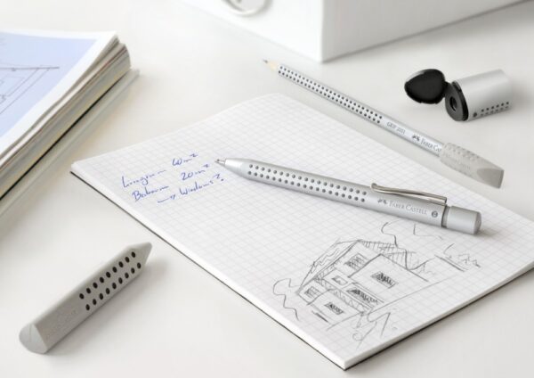Ascuțitoare plastic simplă cu container mini grip 2001 gri Faber-Castell
