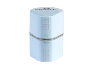 Ascuțitoare plastic triplă cu container grip 2001 bleu sky Faber-Castell