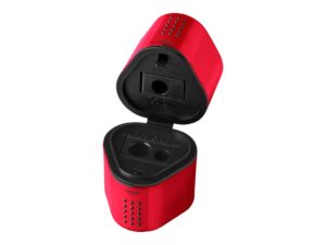 Ascuțitoare plastic triplă cu container grip 2001 roșie/albastră Faber-Castell
