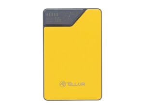 Baterie externă Tellur 10000mAh, USB-C + Lightning cabluri incorporate, QC3.0, PD, galben