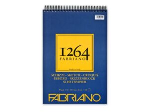 Bloc desen 1264 Schizzi, A3, 90gr, 120 file, cu spirală pe lățime Fabriano