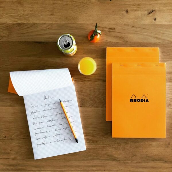 Blocnotes A4, capsat, 80 file, N°18, Rhodia Basic, orange