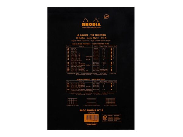 Blocnotes A4, capsat, 80 file, N°18, Rhodia black