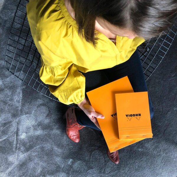Blocnotes A5, capsat, 80 file, N°16, Rhodia Basic, orange