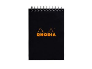 Blocnotes A6, spirală, 80 file, Rhodia Classic, black