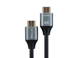 Cablu High Speed HDMI 2.0 Tellur, 4K, 18Gbps, tată-tată, Ethernet, aurit, 3m, negru