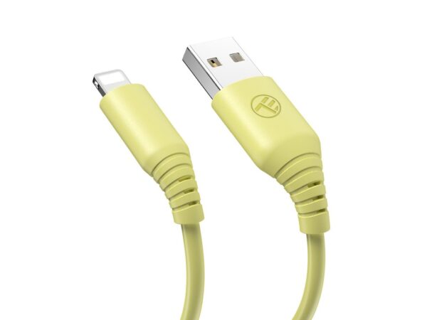 Cablu silicon Tellur USB to Lightning, 3A, 1m, galben