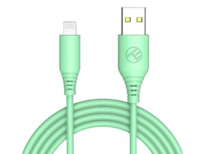 Cablu silicon Tellur USB to Lightning, 3A, 1m, verde