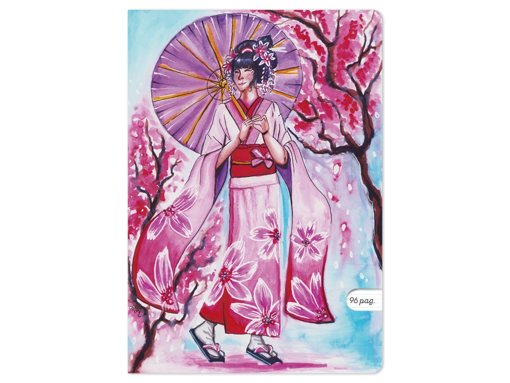 caiet-aperta-sakura-blossom-a4-48-file-80g-dictando-2 Caiet Aperta, Sakura blossom, A4, 48 file, 80g, Dictando - imagine 1