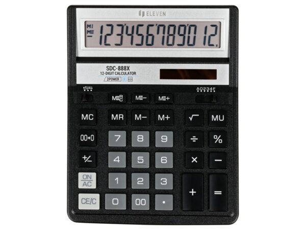 Calculator de birou 12 digiți, 203 x 158 x 31 mm, Eleven SDC-888X-BK