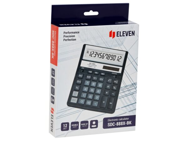 Calculator de birou 12 digiți, 203 x 158 x 31 mm, Eleven SDC-888X-BK