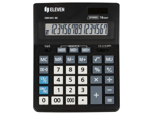 Calculator de birou 16 digiți, 205 x 155 x 35 mm, Eleven CDB1601-BK