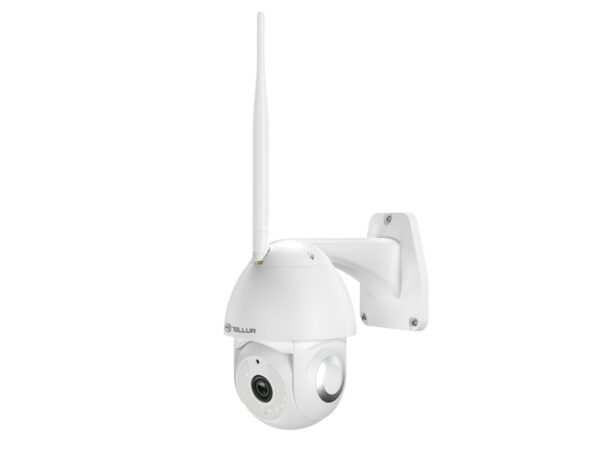 Cameră exterior WiFi Tellur Smart, 3MP, UltraHD, Autotracking, PTZ, Alb