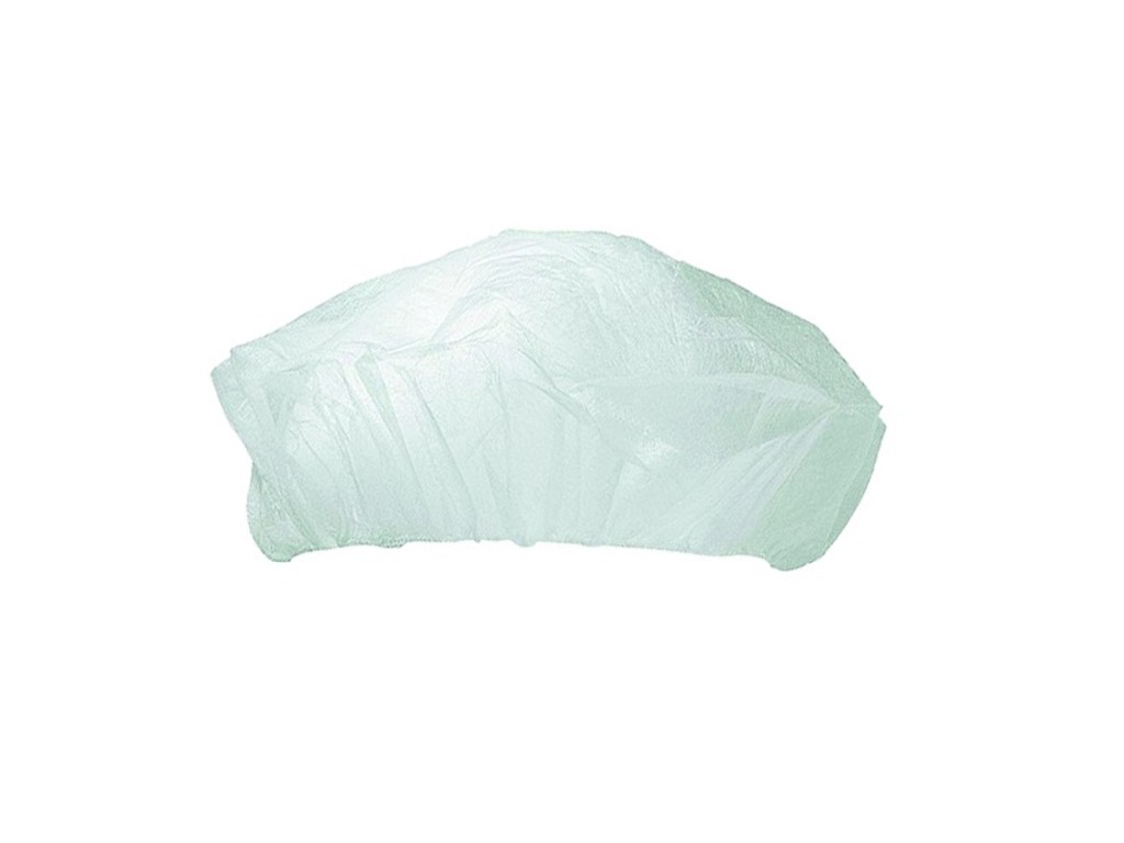 capeline-polipropilena-unica-folosinta-albe-100-set-model-elastic-dublu Capeline polipropilenă de unică folosință albe 100/set, model elastic dublu - imagine 1