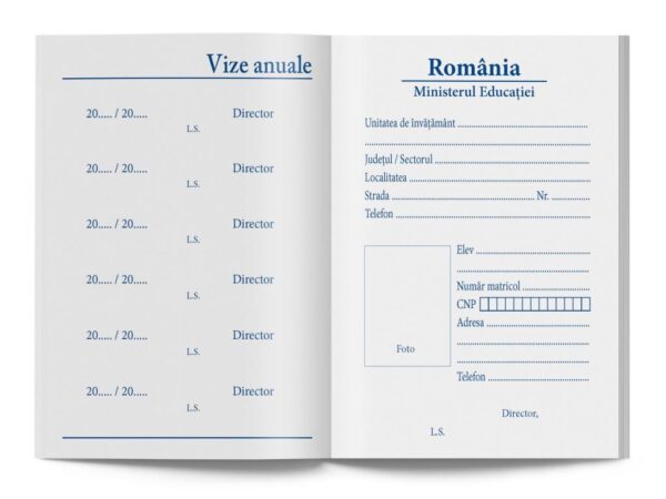 Carnet de elev pentru școala profesională