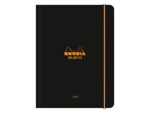 Carnet nedatat A5+, 16 x 21 cm, 60 file, Rhodia Unlimited, black