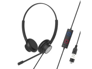 Căști cu fir call center Tellur Voice 320, binaural, USB, negru