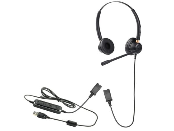 Căști cu fir call center Tellur Voice 520N, binaural, USB, negru