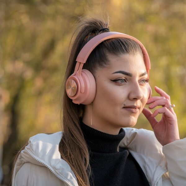 Căști Over-ear Bluetooth Tellur Feel, roz