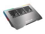 Cooler laptop Tellur Shade, 17", 3 ventilatoare, RGB LED, USB, USB-C, aluminiu, Gri