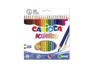 Creioane colorate CARIOCA Aquarell 24/set, în cutie carton