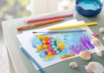 Creioane colorate hexagonale acuarelă + pensulă Faber-Castell 12 culori/set