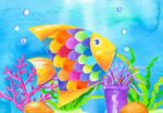 Creioane colorate hexagonale acuarelă + pensulă Faber-Castell 12 culori/set