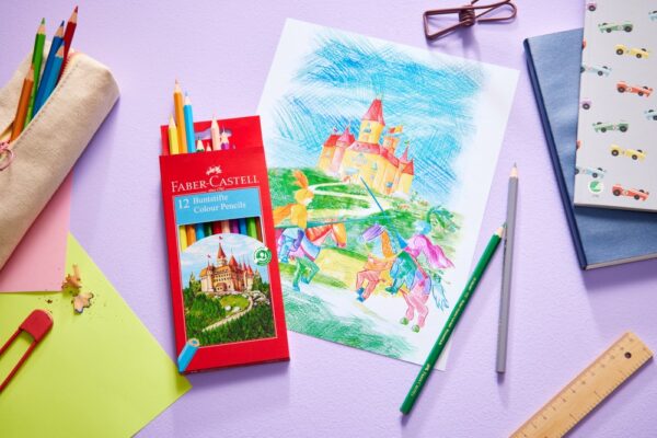 Creioane colorate hexagonale Faber-Castell 12 culori/set