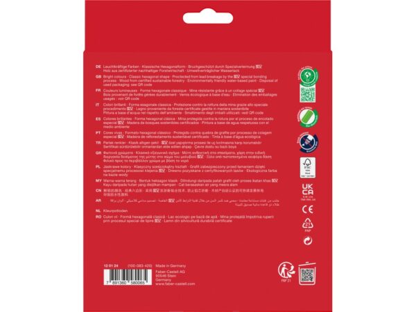 Creioane colorate hexagonale Faber-Castell 24 culori/set