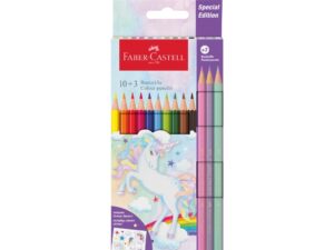 Creioane colorate hexagonale unicorni Faber-Castell 10 + 3 culori /set