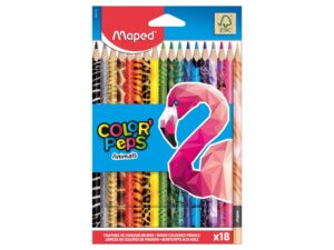 Creioane colorate Maped Color'Peps Animals 18 culori/set FSC