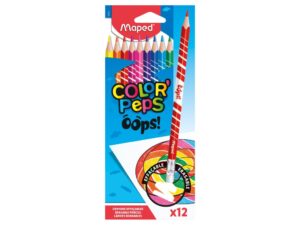 Creioane colorate Maped Color'Peps Oops cu gumă 12 culori