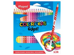 Creioane colorate Maped Color'Peps Oops cu gumă 24 culori