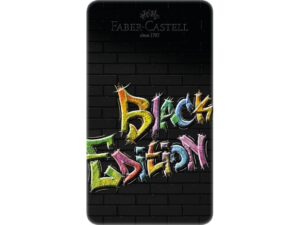 Creioane colorate triunghiulare black edition cutie metal Faber-Castell 12 culori/set