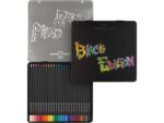 Creioane colorate triunghiulare black edition cutie metal Faber-Castell 24 culori/set