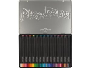 Creioane colorate triunghiulare black edition cutie metal Faber-Castell 36 culori/set