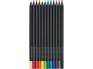 Creioane colorate triunghiulare black edition Faber-Castell 12 culori/set