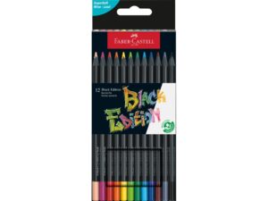 Creioane colorate triunghiulare black edition Faber-Castell 12 culori/set