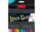 Creioane colorate triunghiulare black edition Faber-Castell 24 culori/set