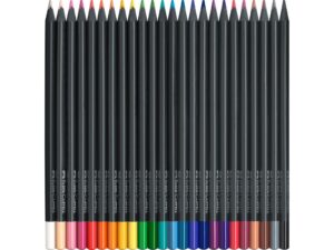 Creioane colorate triunghiulare black edition Faber-Castell 24 culori/set