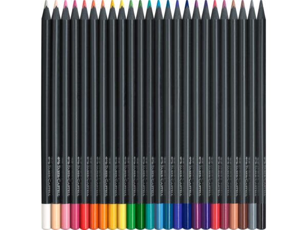 Creioane colorate triunghiulare black edition Faber-Castell 24 culori/set