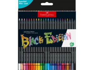 Creioane colorate triunghiulare black edition Faber-Castell 24 culori/set