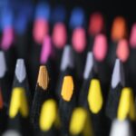 Creioane colorate triunghiulare black edition Faber-Castell 24 culori/set