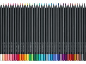 Creioane colorate triunghiulare black edition Faber-Castell 36 culori/set